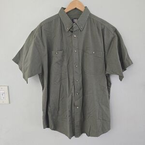 VTG Faded Glory Button Up Shirt Men’s XL Retro 90’s Y2K Green Grunge Army
